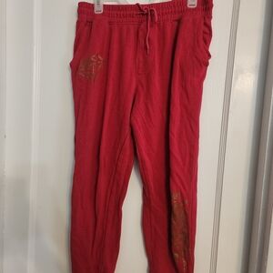 Carbon Red Joggers with Drawstring